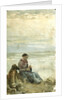 A Woman Seated in Sand Dunes Overlooking the Sea by William Lionel Wyllie
