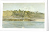 A village on the coast seen from the sea, Northern France by William Lionel Wyllie