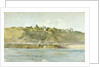 A village on the coast seen from the sea, Northern France by William Lionel Wyllie