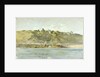 A village on the coast seen from the sea, Northern France by William Lionel Wyllie