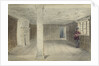 View of an unfurnished room with ornate ceiling by Edward William Cooke