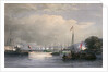 Her Majesty and Prince Albert, Proceeding in the State Barge to land at the Royal Dockyard, Devonport by Nicholas Condy