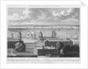 The West India Docks in the Isle of Dogs, with Greenwich Hospital in the foreground. Drawn in the Camera Obscura of the Observatory. by Pugh