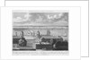 The West India Docks in the Isle of Dogs, with Greenwich Hospital in the foreground. Drawn in the Camera Obscura of the Observatory. by Pugh