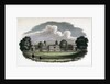 Royal Naval Asylum from Greenwich Park. Shows scaffolding coming down from completion of Alexander's new East Wing(?) by John Theophilus Lee