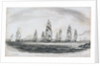Destruction of American fleet by Sir G. Collier's squadron in Penobscot Bay, 14 August 1779 by Baily