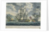 Captain Barton capturing a French frigate and sinking a brig in the West-Indies by William Elmes