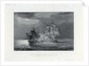 Combat de la Fregate la Venus contre le Ceylon au vent de l,  Ile Bourbon (Nuit du 16 au 17 Septembre 1809). Galrie Histque de Versailles by Gilbert
