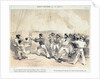 Dolby's sketches in the Baltic. Mr Lucas throwing the burning shell off the deck of the Hecla at Bomersund by E T Dolby