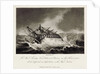 The image is captioned: H.M.S. Theseus Vice Admiral Dacres, in the Hurricane which happened in Septr 1804, in the West Indies. by Captain Edward Burt