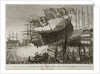 An exact Representation of Launching the Prince of Wales Man of War, before their Majesties, at Portsmouth' by Joshua Cristall