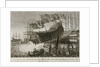An exact Representation of Launching the Prince of Wales Man of War, before their Majesties, at Portsmouth' by Joshua Cristall