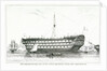 The Dreadnought, 104 guns, until recently lying off Greenwich by Edward William Cooke