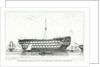 The Dreadnought, 104 guns, until recently lying off Greenwich by Edward William Cooke
