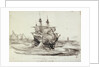 HMS 'Pembroke' in a squall, 12 April 1839 by W.H. Wardrop