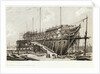 The 'Nelson' on the Stocks, building at Woolwich in the Year 1814 by L. Francia