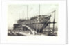 The 'Nelson' on the stocks, building at Woolwich in 1814 by L. Francia