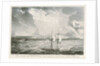 HM Brig 'Frolic' entering the harbour of Rio Janerio, during a Pampeiros. Sugar Loaf Mountain. Cochorvada Mountain by G.E. Madeley