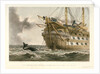 HMS 'Agamemnon' laying the Atlantic telegraph cable in 1858: a whale crosses the line by R. Dudley