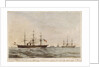 The 'Niagara', 'Valorous', 'Gordon' & 'Agamemnon' laying the cable at mid-ocean by Sarony