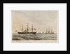 The 'Niagara', 'Valorous', 'Gordon' & 'Agamemnon' laying the cable at mid-ocean by Sarony