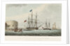 The Lightening Steamer bringing the Royal Sovereign into Portsmouth Harbour, 31 July 1827 by Henry Moses