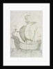 A three-masted ship under sail by Venetian School