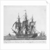La Fregate des Etats-unis d' Amerique, le President venant d'appareiller, avec des ris dans les Huniers. Plate 13 in Collection de Toutes les Especes de Batimens.... 2eme Livraison by Baugean