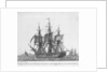 La Fregate des Etats-unis d' Amerique, le President venant d'appareiller, avec des ris dans les Huniers. Plate 13 in Collection de Toutes les Especes de Batimens.... 2eme Livraison by Baugean
