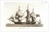 Fregate Anglaise en panne. Plate 29 in Collection de Toutes les Especes de Batimens... 3eme Livraison by Baugean