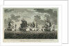 Twelve Prints of Sea Engagements. The Defeat of a French Squadron, commanded by Monsr de la Clue, off Cape Lagos, on the 18th of August 1759, by a Squadron of his Majesty's Ships under the Command of the Rt Honble Edwd. Boscawen Adml of the Blue by Francis Swaine