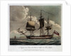 A frigate, with a view of the Culvort Cliff, in the Isle of Wight by Dominic Serres