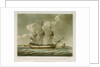 A ship of the line sailing from the Downs with a view of Sandown Castle at Deal by Dominic Serres