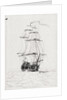 Frigate taking in studsails by Robert Pollard