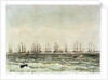 Spithead, 19 June 1845. 'Albion', 'Superb', 'Queen', 'Rodney', 'Trafalgar', 'Victoria & Albert', 'Canopus', 'St Vincent', 'Vanguard' by M. Grove