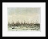 Spithead, 19 June 1845. 'Albion', 'Superb', 'Queen', 'Rodney', 'Trafalgar', 'Victoria & Albert', 'Canopus', 'St Vincent', 'Vanguard' by M. Grove