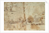 Study of a Mediterranean xebec and studies of ship sterns by Abraham Casembrodt