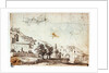 Landscape and view of village (reverse) by Abraham Casembrot