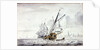 A Dutch Yacht beating out of a harbour off Kampsen by Wigerus Vitringa