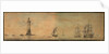 Eddystone lighthouse from the southeast, with fighting vessels by T.C. May