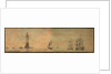 Eddystone lighthouse from the southeast, with fighting vessels by T.C. May