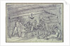 Scene below decks showing man having leg amputated by unknown