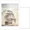 Portrait of the English ship 'Worcester' 60 guns by John Hood