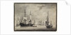 Dutch man-of-war, states yacht and distant shipping in a harbour by Charles Gore