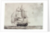 Frigate under full sail by Charles Gore