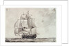 Frigate under full sail by Charles Gore