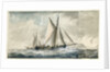 A Dutch gaff-rigged vessel, with a cutter beyond, off the English coast by Charles Gore