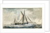 A Dutch gaff-rigged vessel, with a cutter beyond, off the English coast by Charles Gore