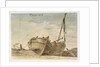 Dover Beach 1815. Three fishing boats by William Payne