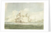 The Battle of the Glorious First of June, 1794; the 'Queen Charlotte' to leeward of the 'Montagne' by Nicholas Pocock